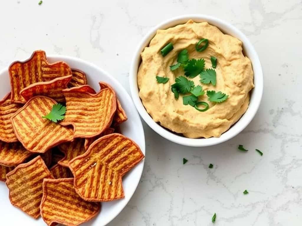Lentil Chips with Hummus